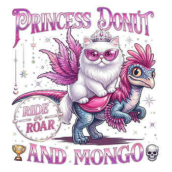 princess donut and mongo ride or roar png
