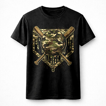 Alternative view of Bold camo baseball png – Rugged Military Sports Graphic