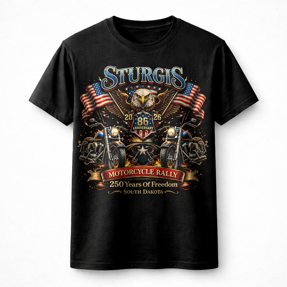 Best Sturgis Freedom Motorcycle Rally 2026 PNG Epic Eagle USA Biker Design - Image 2