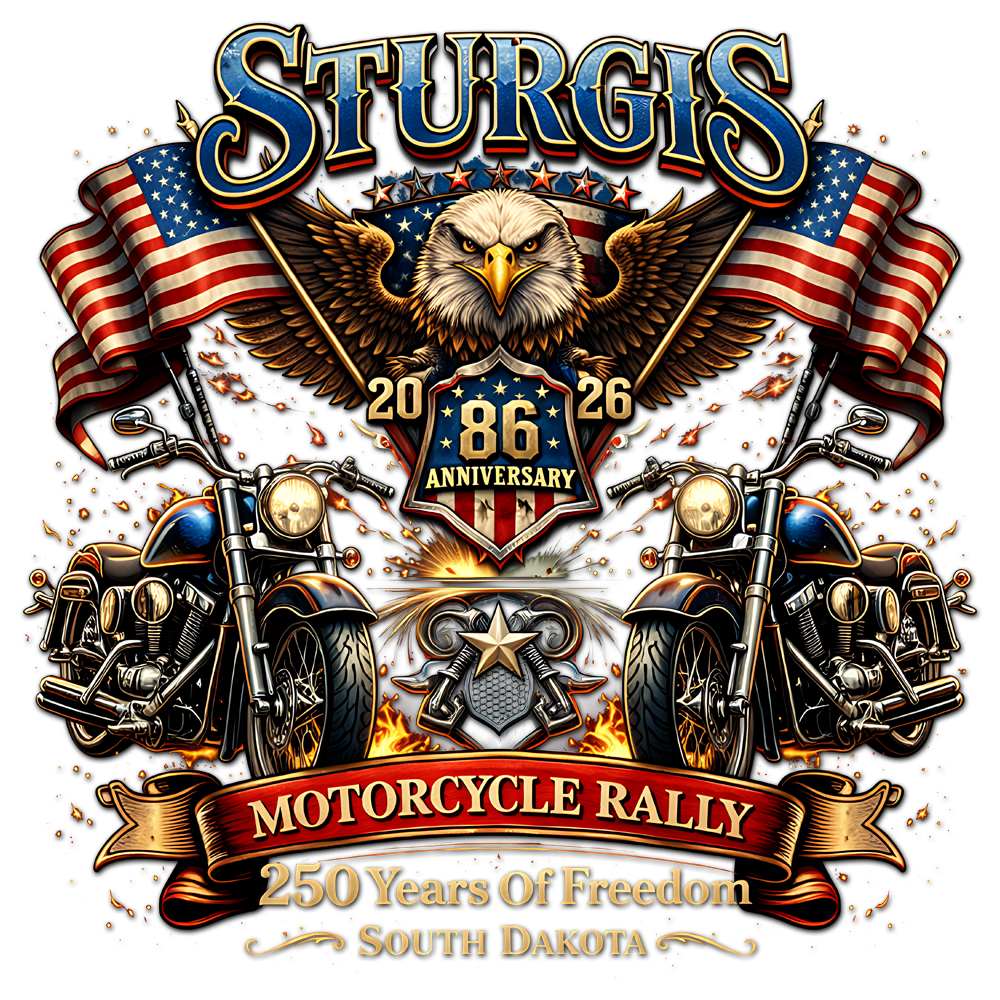 sturgis freedom motorcycle rally 2026 png eagle usa flag biker design