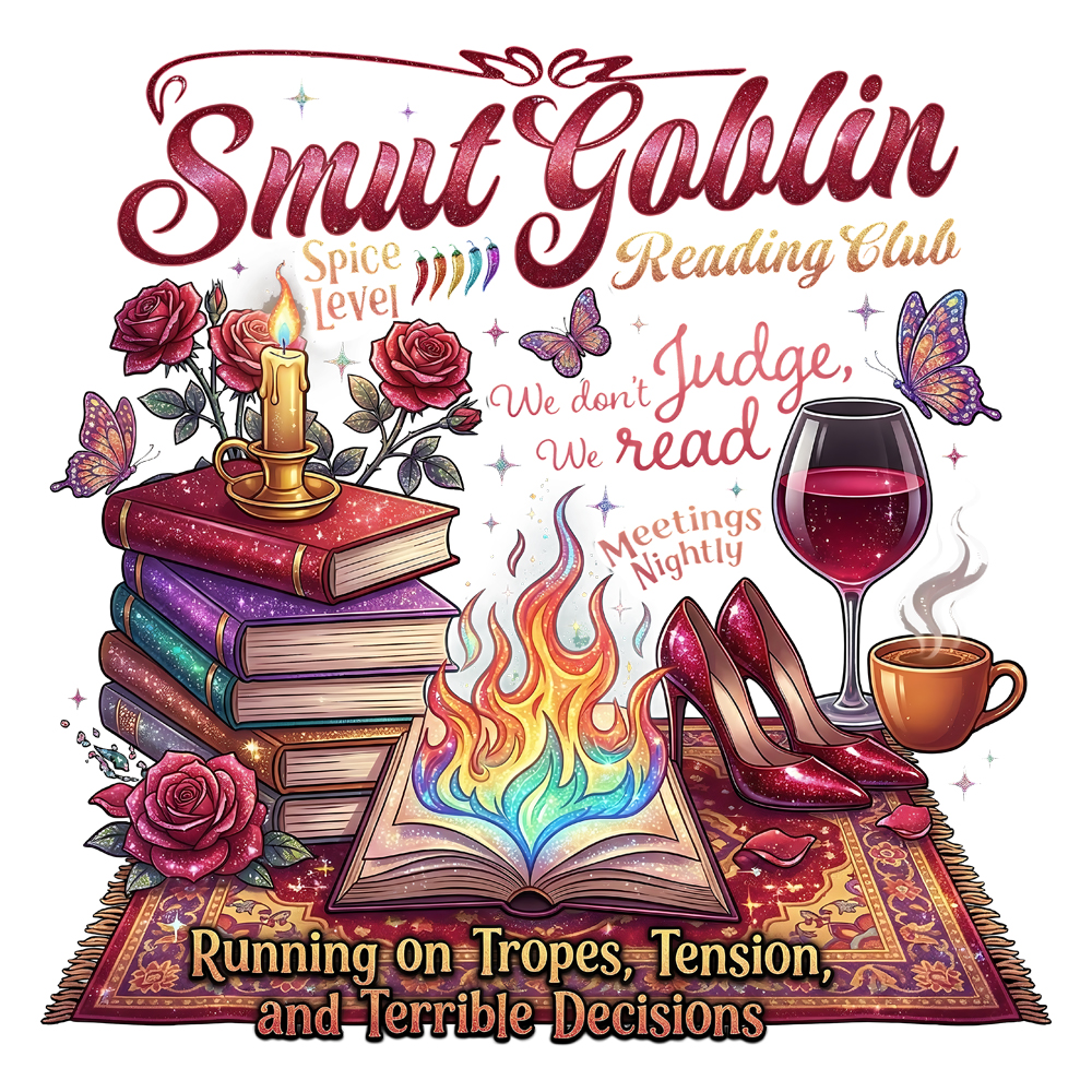 smut goblin png spicy book club fantasy reader aesthetic book lover design