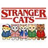 stranger cats parody png funny retro hoodie cats design
