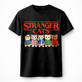 stranger cats parody png funny retro hoodie cats design