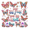 take the risk or lose the chance png butterfly aesthetic motivational quote design
