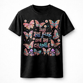 Alternative view of Inspiring Take The Risk Or Lose The Chance PNG, Aesthetic Butterfly Quote Design