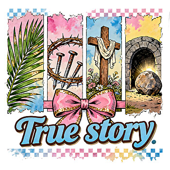true story easter christian png cross crown of thorns empty tomb resurrection design