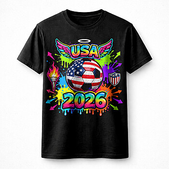Alternative view of Best usa 2026 soccer png – Trending Neon Football Graphic