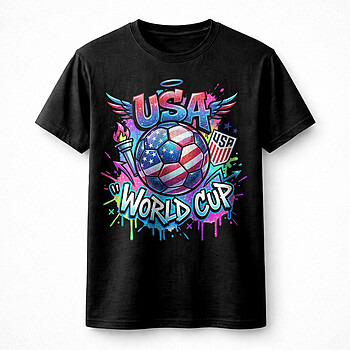 Alternative view of Best usa world cup soccer png – Bold Neon Football Fan Graphic