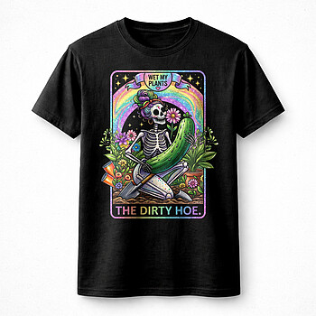 Alternative view of Wet My Plants Skeleton PNG, Funny Gardening Skull Rainbow Design