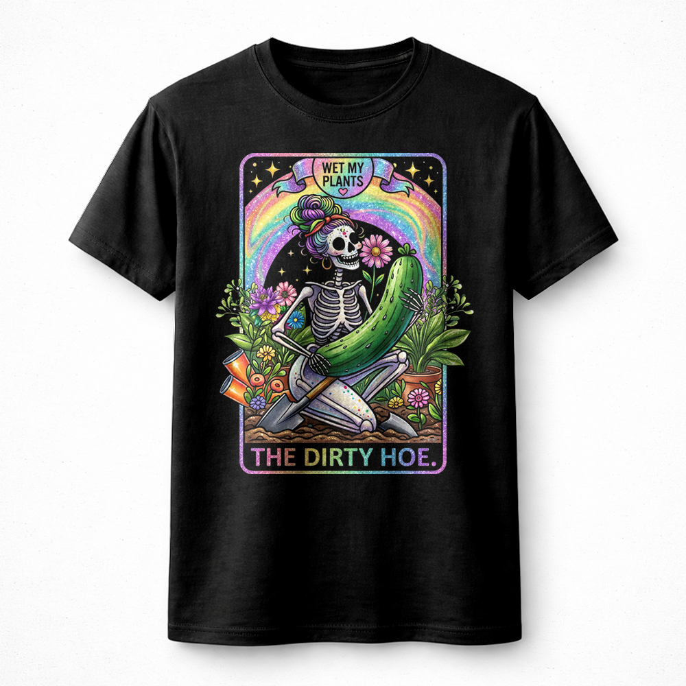 Wet My Plants Skeleton PNG, Funny Gardening Skull Rainbow Design - Image 2