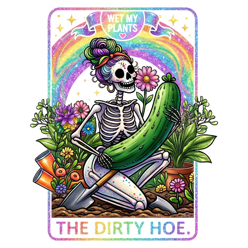 wet my plants skeleton png funny gardening skull rainbow aesthetic design