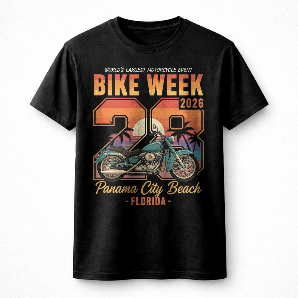 Best Bike Week 2026 Motorcycle PNG – Stunning Retro Beach Biker Design - Image 2