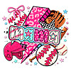 Ultimate Baseball Mama Lightning Bolt PNG featuring a pink leopard print, coquette bow, and sports collage for POD sellers