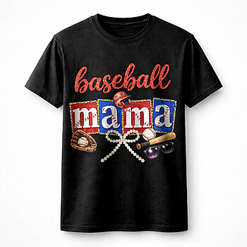 Alternative view of Baseball Mama Western PNG | Ultimate Glitter Coquette File
