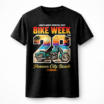 Alternative view of Biker Bike Week 2026 PNG - Ultimate Retro Florida Art