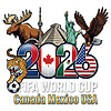 Discover the ultimate Canada Mexico USA 2026 Soccer PNG featuring iconic landmarks, animals, and flags for your next apparel project.