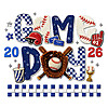 Epic Game Day 2026 Baseball PNG featuring faux chenille patch letters and varsity sports elements for POD sellers