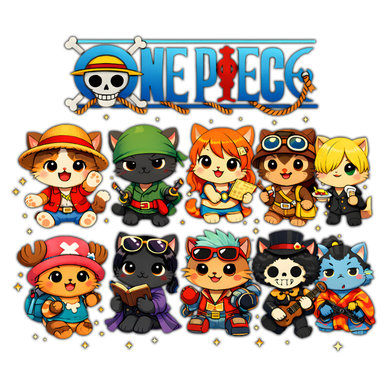 Cute pirate crew chibi png