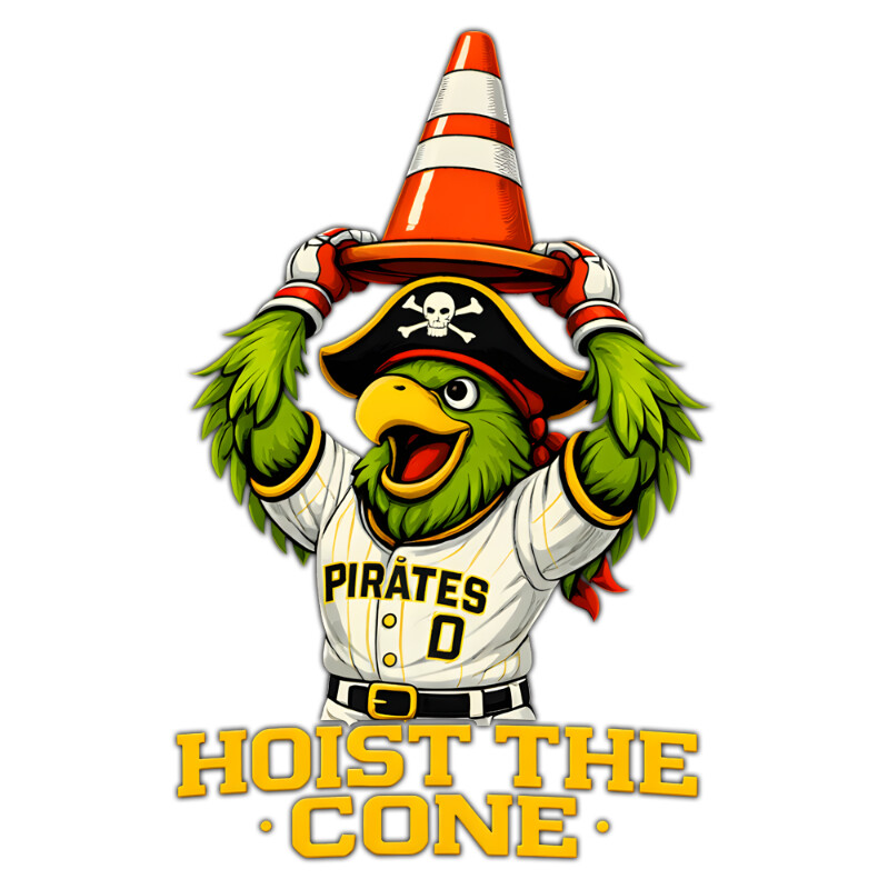 Funny pirate bird cone png