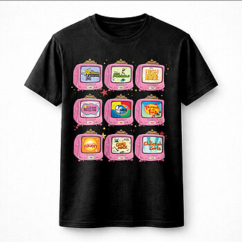 Alternative view of Bold retro cartoon tv grid png – Cute Nostalgia Graphic