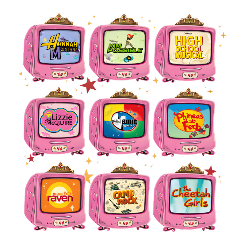 Retro cartoon tv grid png