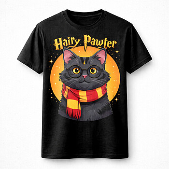 Alternative view of Bold magic cat wizard scarf png – Cute Fantasy Animal Graphic