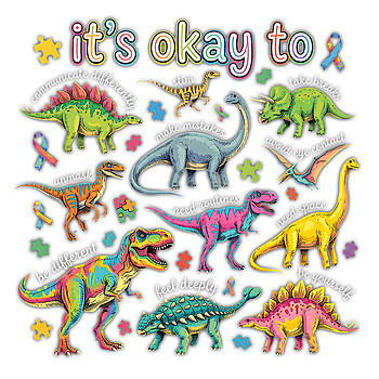 its okay to dinosaur autism png colorful sensory dinosaur awareness design