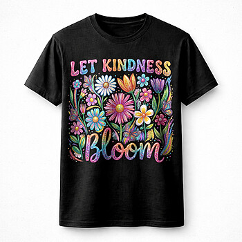 Alternative view of Let Kindness Bloom PNG | Stunning Retro Floral Art