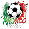 Vibrant watercolor Mexico 2026 Soccer PNG design optimized for apparel