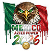 Fierce eagle with dripping flag and soccer ball in this Mexico Aztec Power 2026 PNG design