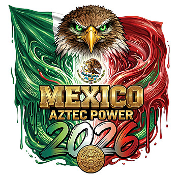 Majestic Mexico Aztec Power PNG featuring a fierce eagle and dripping Mexican flag colors for 2026 soccer fans