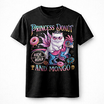 Alternative view of Princess Donut Retro Neon PNG | Epic 80s Fantasy Digital File