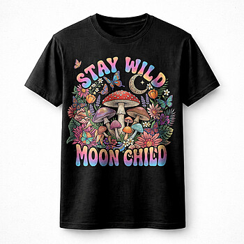Alternative view of Stay Wild Moon Child PNG | Enchanting Retro Boho Art