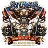 A highly detailed vintage patriotic biker illustration featuring an eagle, motorcycles, and flags with the text sturgis 2026 rally png