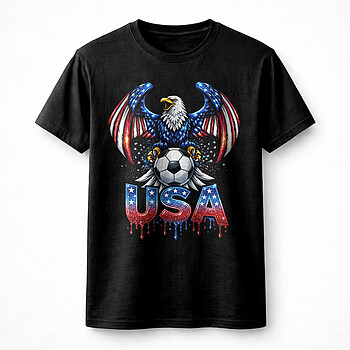 Alternative view of USA Soccer Eagle PNG: Ultimate Patriotic Dripping Design
