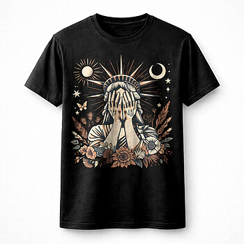Alternative view of Weeping Lady Liberty PNG - Epic Vintage Tarot Design