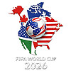 A distressed graphic of the World Cup 2026 North America Map PNG featuring flags of Canada, USA, and Mexico with a soccer ball