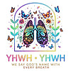 Glowing watercolor yhwh breathing lungs png featuring botanical elements, butterflies, and an inspiring faith quote