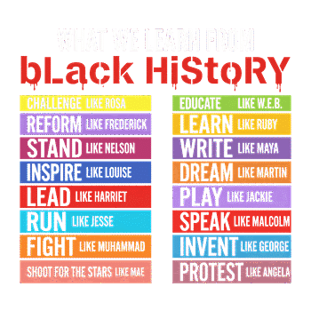 A powerful black history quotes png featuring colorful distressed blocks and inspirational phrases from iconic civil rights leaders and trailblazers.