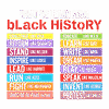 A powerful black history quotes png featuring colorful distressed blocks and inspirational phrases from iconic civil rights leaders and trailblazers.