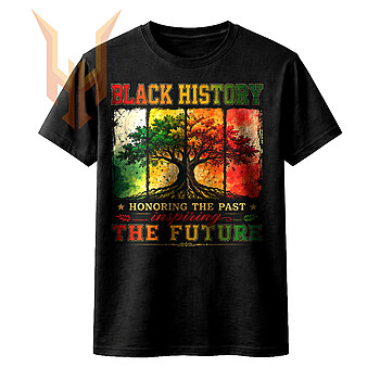 A beautifully distressed vintage graphic of deeply rooted branches across four colorful retro panels, celebrating heritage in this stunning black history tree png design.