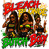A vibrant 90s style graphic design featuring stylish figures for your ultimate bleach blonde butch body png creative project.