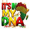 A vibrant 3D typography design featuring a fingerprint map of Africa, beautifully captured in this its in my dna png file.
