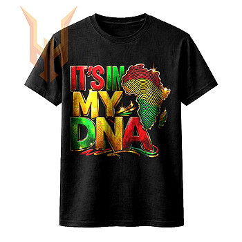 A vibrant 3D typography design featuring a fingerprint map of Africa, beautifully captured in this its in my dna png file.
