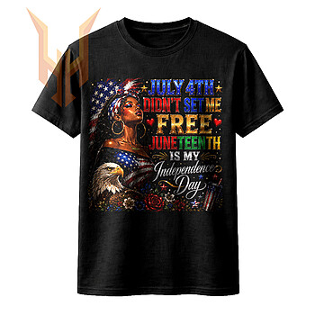 A proud African American woman and a majestic bald eagle are featured in this juneteenth independence day png, celebrating true freedom and heritage.
