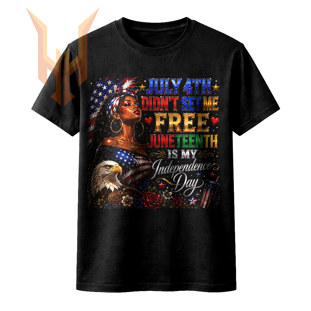 A proud African American woman and a majestic bald eagle are featured in this juneteenth independence day png, celebrating true freedom and heritage.