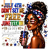 A glamorous Afrocentric illustration of a black woman holding a tumbler, perfect for your juneteenth independence day png projects celebrating true freedom.
