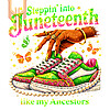 A vibrant urban graphic of glittery sneakers and elegant pearls with the empowering quote for this juneteenth like my ancestors png design.