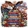 A vintage illustration of a soaring eagle, Statue of Liberty, and patriotic books celebrating in this 250 years of america png design.