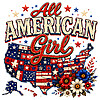 A vintage floral patchwork design featuring the United States map, perfect for your all american girl map png sublimation projects.